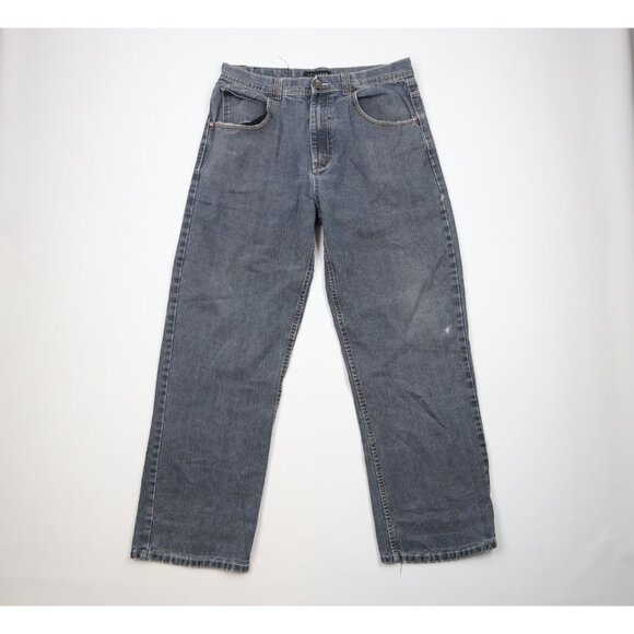 Vintage Sean John Mens 36x32 Distressed Baggy Fit Wide Leg Denim